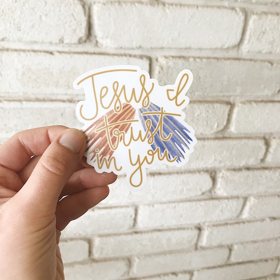 Jesus I Trust In You Sticker, Divine Mercy Sticker, Jesus Sticker, Catholic Vinyl Sticker, Car Bumper Sticker, Tumbler Decal, Laptop Decal