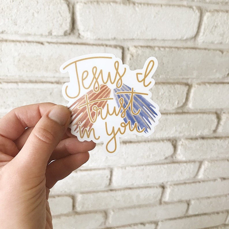 Jesus I Trust In You Sticker, Divine Mercy Sticker, Jesus Sticker, Catholic Vinyl Sticker, Car Bumper Sticker, Tumbler Decal, Laptop Decal image 1