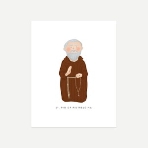 St. Padre Pio Print Digital Download, 8x10 and 5x7, Catholic Kids, St. Pio of Pietrelcina, Catholic Gift, Padre Pio Art, Padre Pio Print