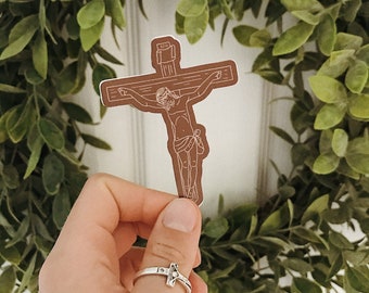 Crucifix Sticker, Jesus On Cross Sticker, Christian Sticker, Catholic Sticker, Catholic Decal, Jesus Sticker, Christ Sticker, Catholic Gift