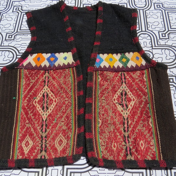 veste péruvienne andine tissée à la main vintage pour bébé