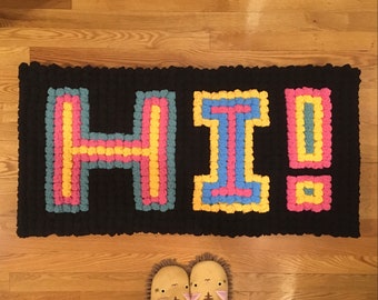 Hi!/Plus+ Double-sided Soft & Thick Chenille Bath/Kitchen Rug/Mat Crochet Pattern Instructions