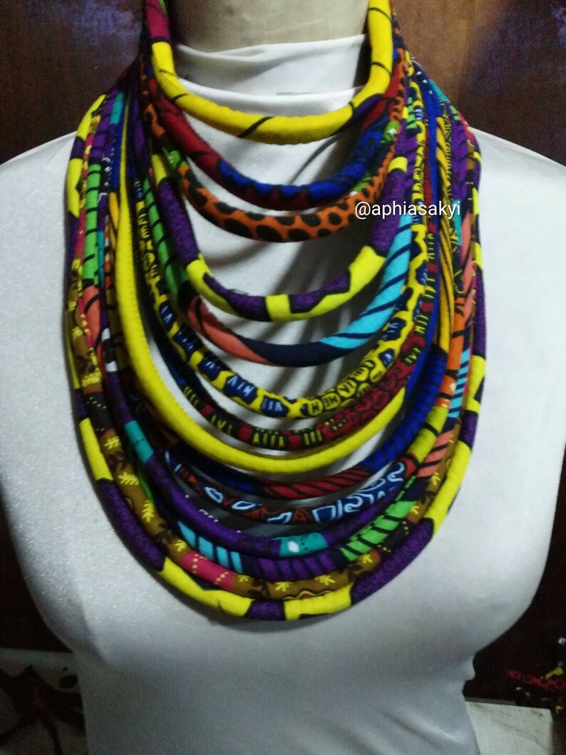Ankara necklace necklace print accessories African accessories african print Ankara jewellery ethnic piece collar