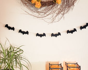 Cute Felt Bat Garland Halloween Decor Mantle Decorations Holiday Party