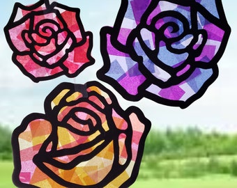 Rose Suncatcher Kit Paper Craft Classroom Decor Mother's Day