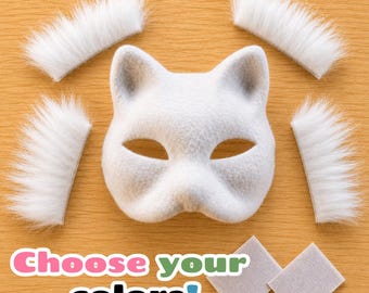 Pre-felted DIY Therian Cat Mask Kit - waterproof upgrade available - custom colors