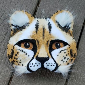 Felted Therian Mask Cat Mask Kids Dress Up Costume - Cheetah