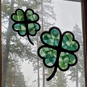 St Patrick's Day Kid's Craft Party Decor Stained Glass Suncatcher Kit ...