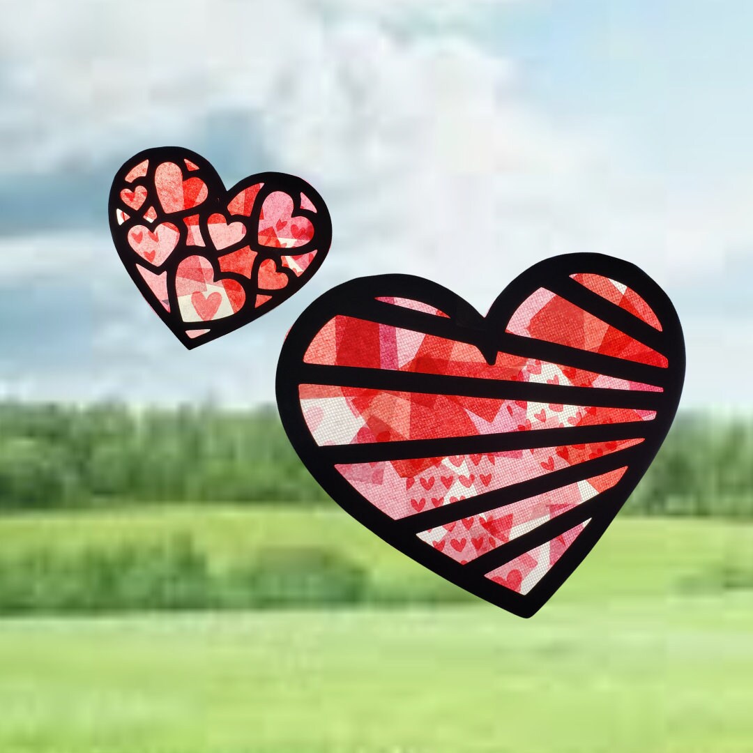 Class Party Activity Heart Suncatcher Bulk Kids Craft Kits Arts