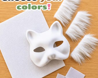 DIY Therian Cat Mask Kit - waterproof upgrade available - felt your own - custom colors