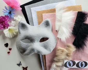 DIY Therian Cat Mask Kit- custom colors and eyes