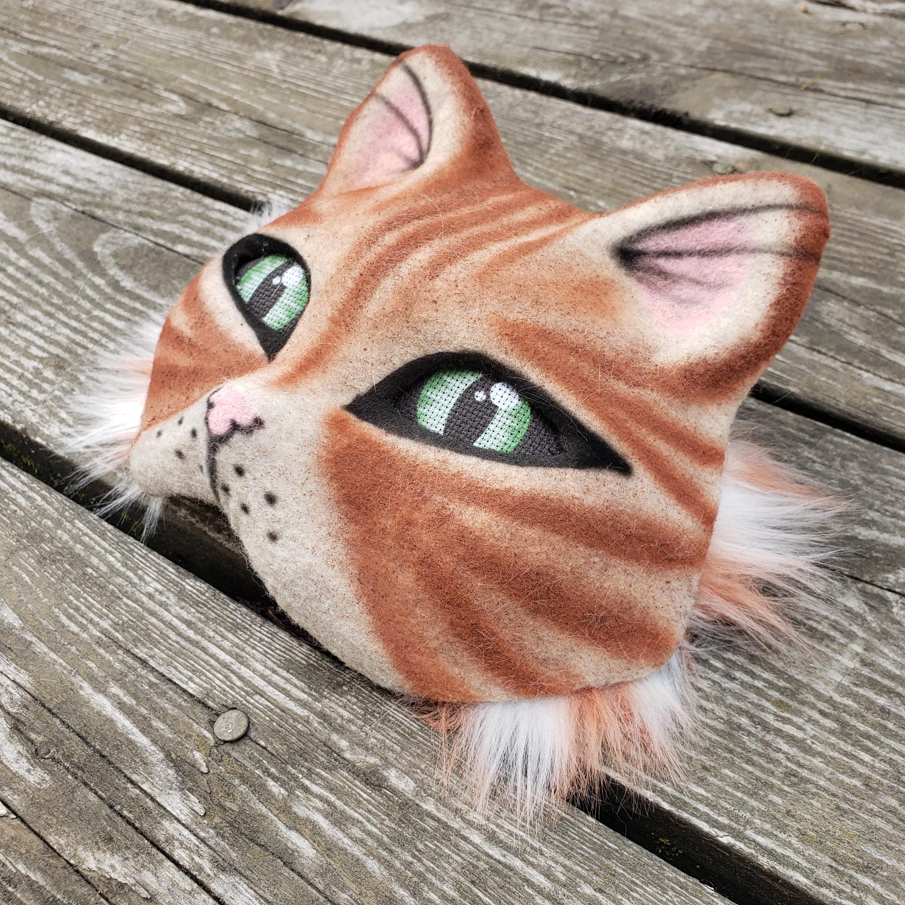 Therian Cat Mask, Tail or SET Orange Tabby Custom Eye Color ...