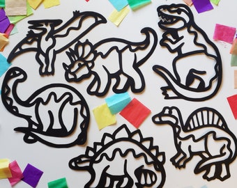 Dinosaur Suncatcher Craft Kit: Kids Classroom Paper Crafts
