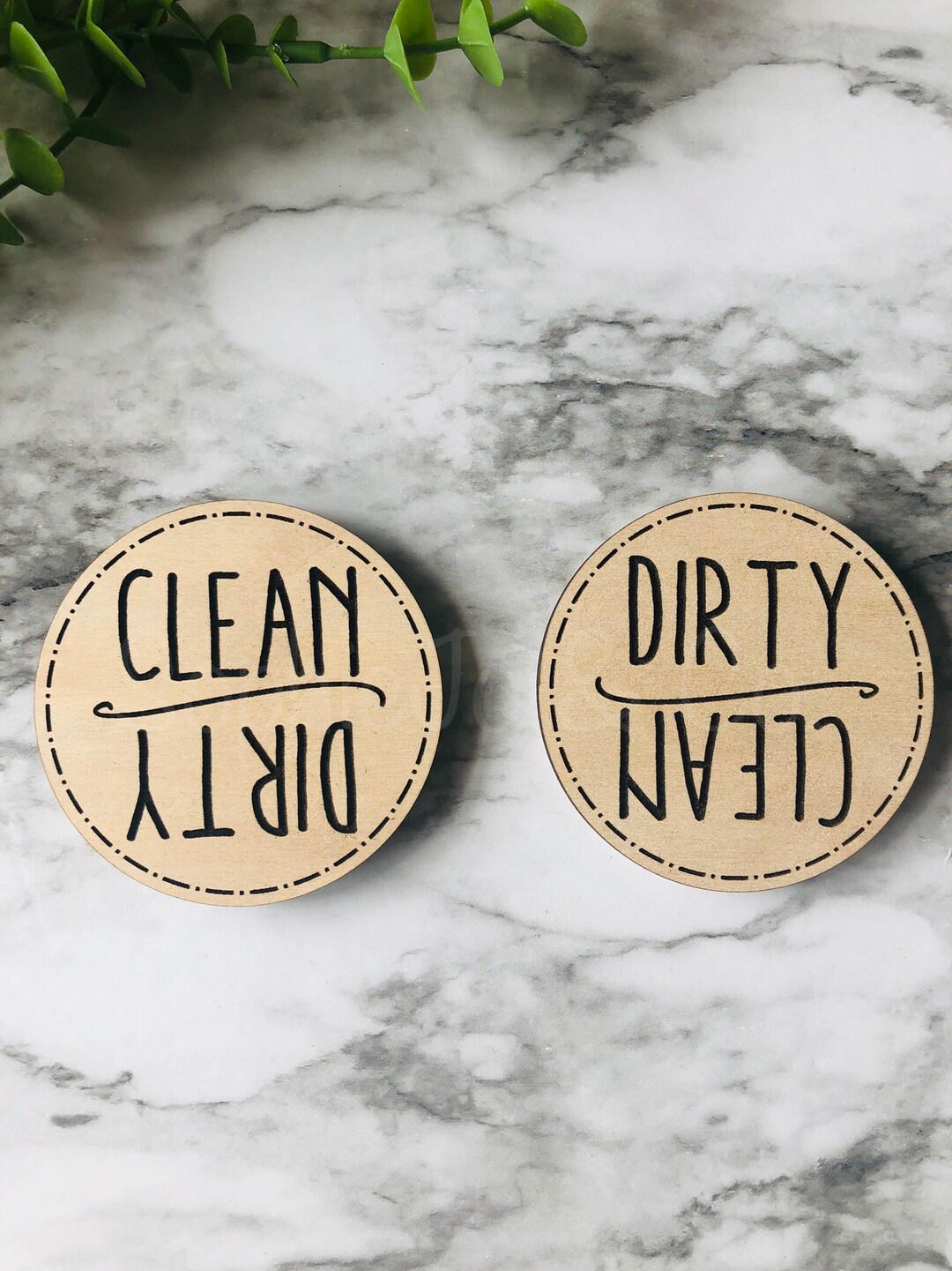 Clean Dirty Dishwasher Magnet, Wood Magnet, Kitchen Magnet, Dishwasher ...