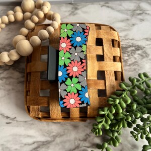 Floral Large Hair Claw Clip, Wooden Overlay Claw Clip