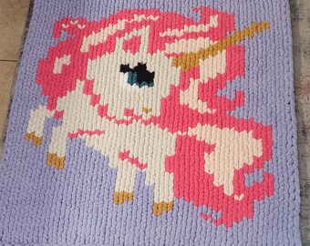Unicorn Chunky knit blanket