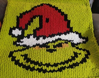 Grinch Chunky knit blanket