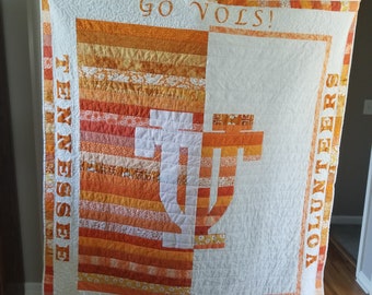 Officially Licensed Tennessee Volunteers, GO VOLS! Applique Quilt Pattern (68" X 64 ") with Alternate Baby Size 47" X 45" - Instant Download