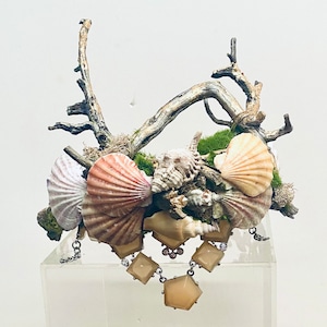 Medieval crown/Goddess shell headpiece/viking queen crown