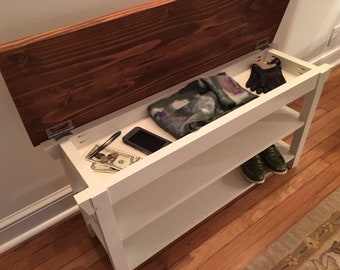 38 Hallway With Two Shoe Shelves and Matching 36 Coat Rack// Shelf Foyer Bench Mud Room