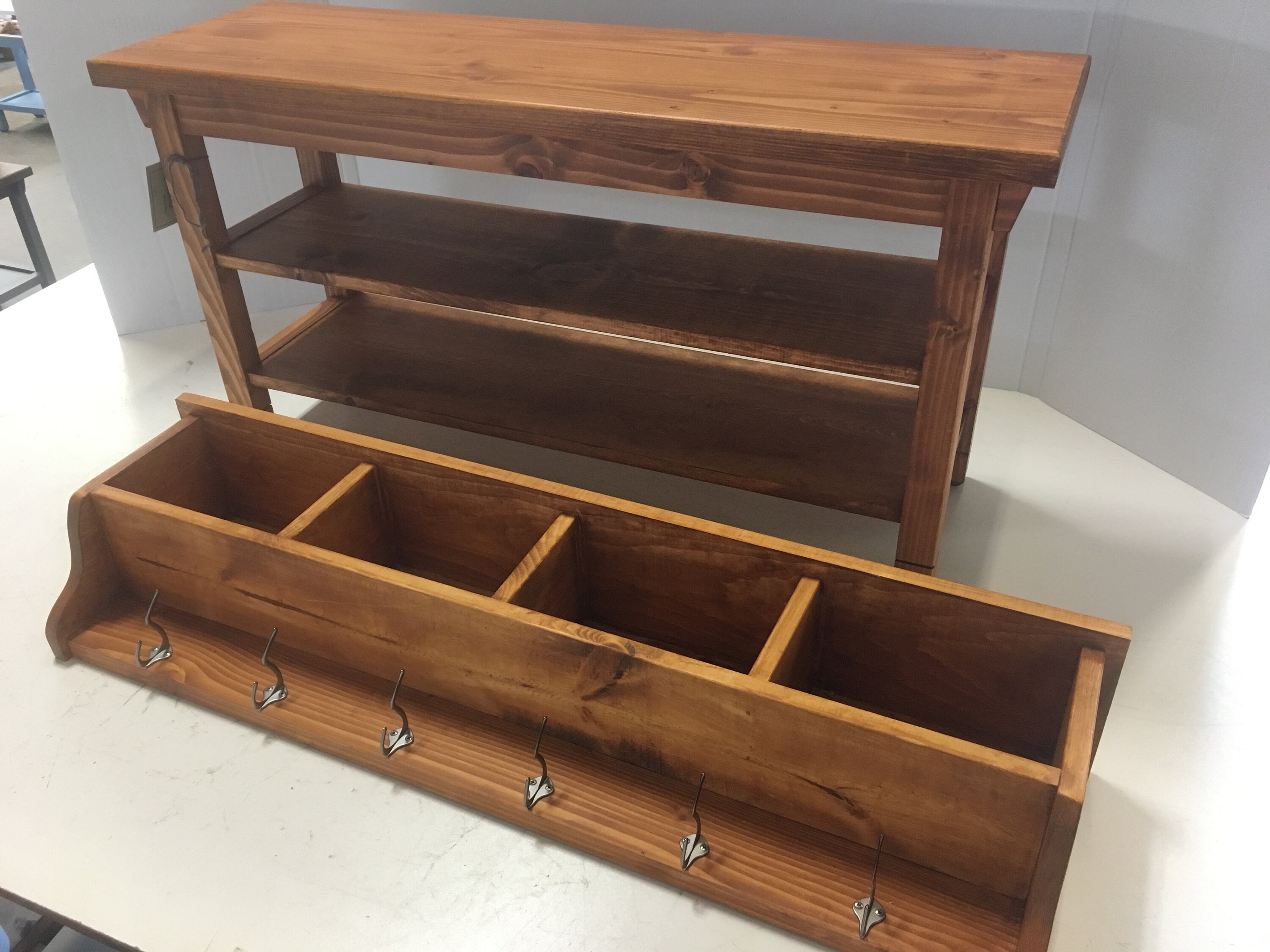 Hallway Mud Room Foyer Bench 36 Inch with Two Shoe Shelves ...