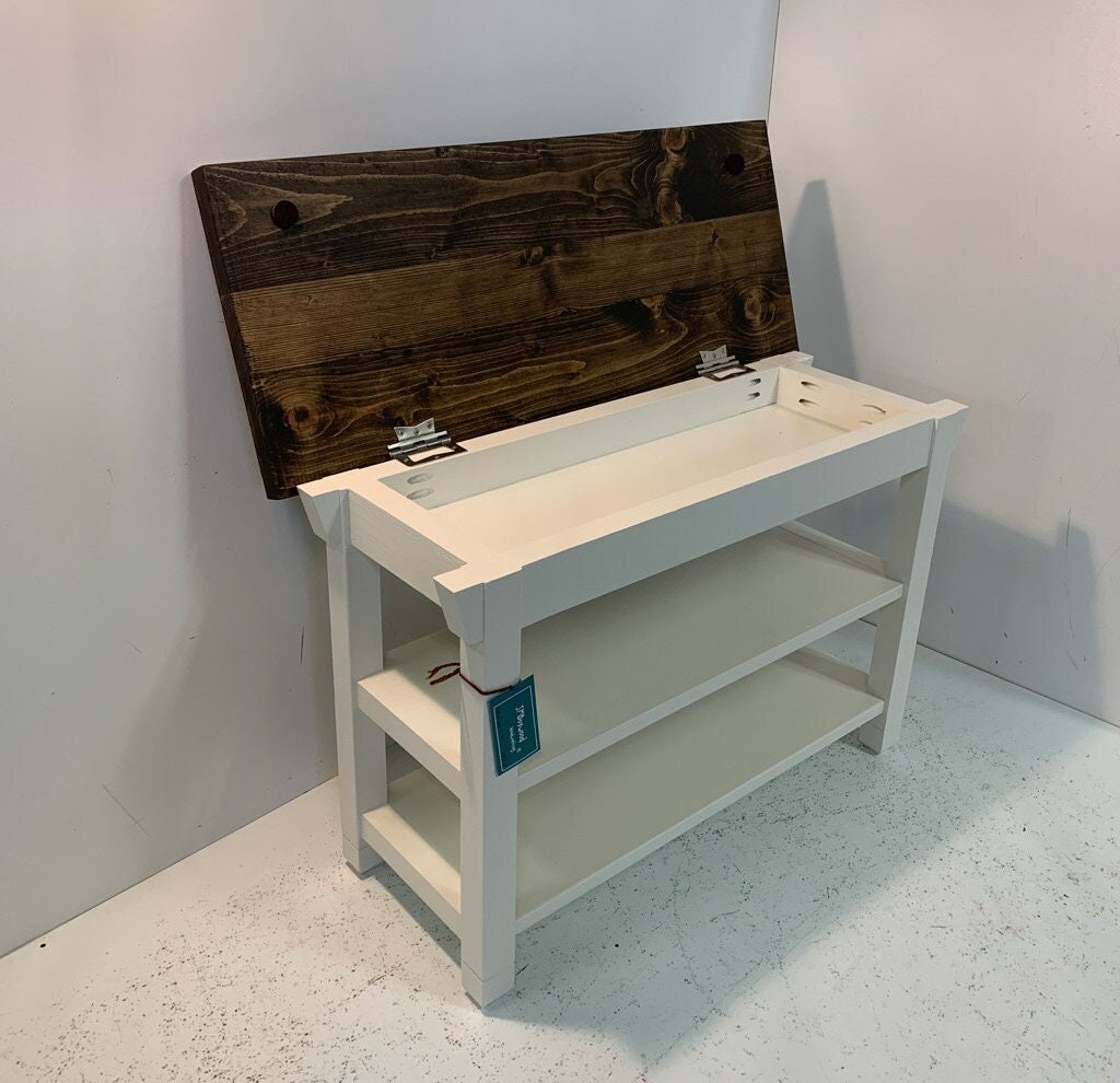30 Inch Two Shelf Storage Bench in Your Choice of Color Etsy