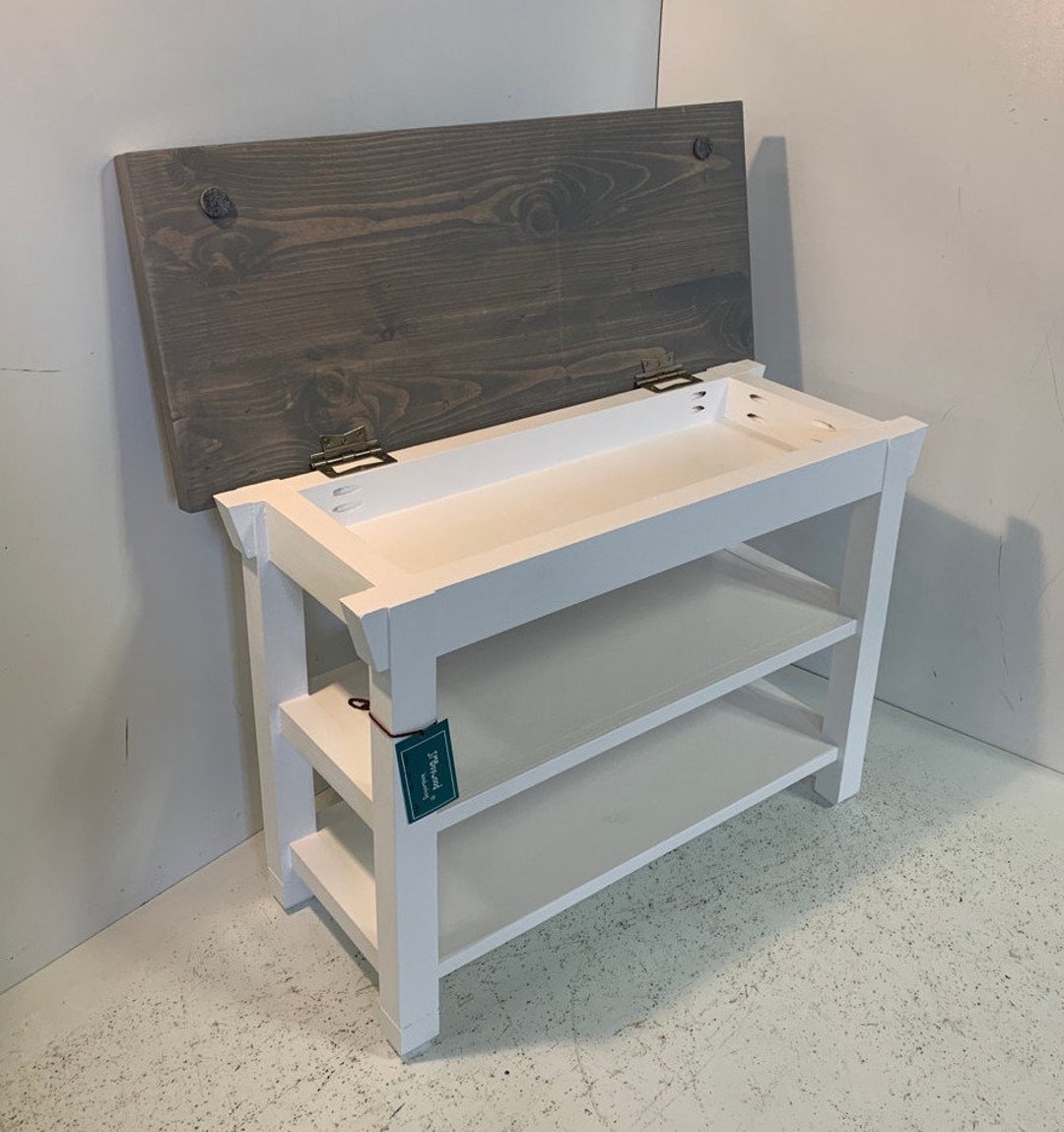 30 Inch Two Shelf Storage Bench in Your Choice of Color Etsy