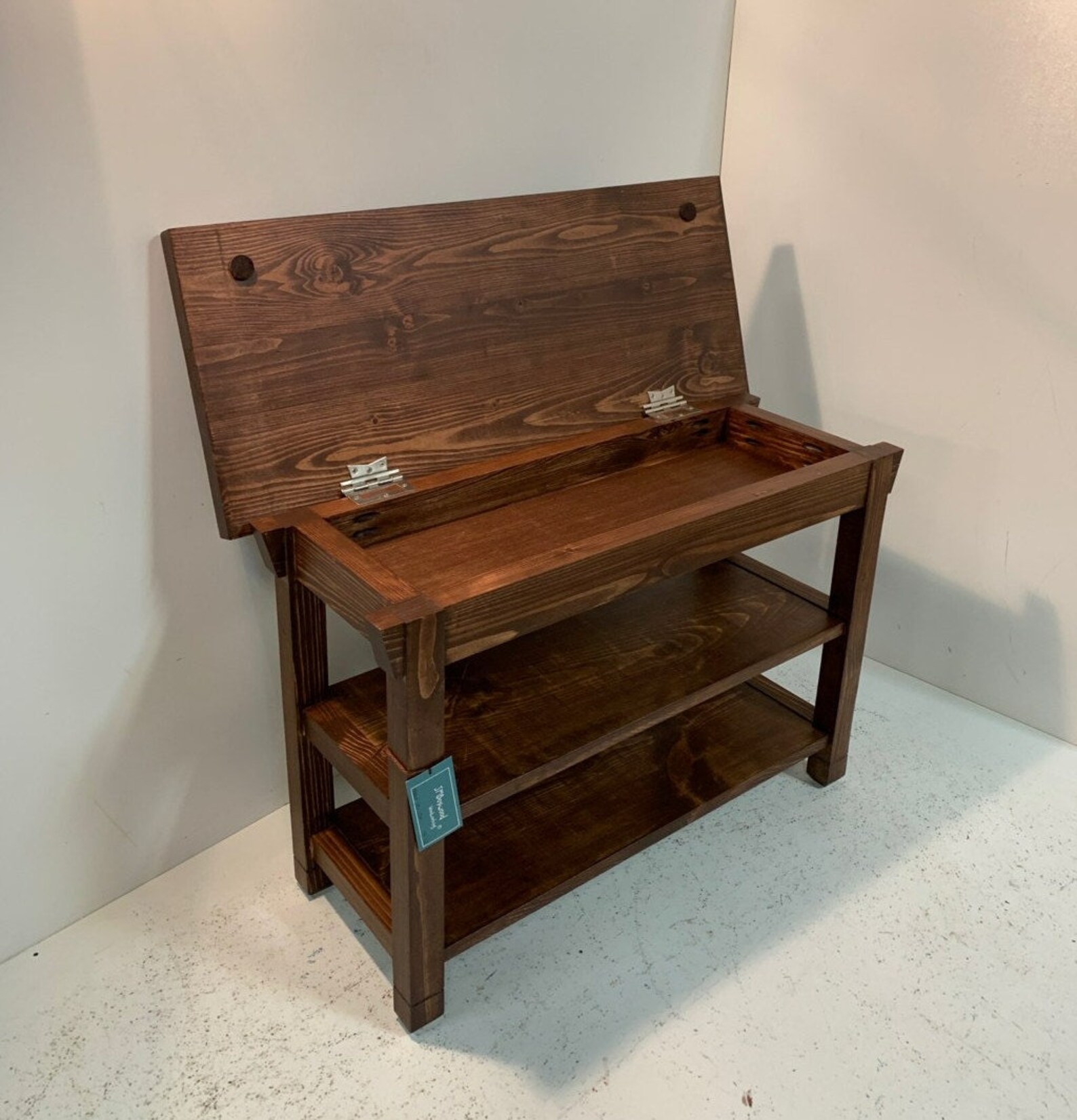 36 Inch Two Shelf Storage Bench in Your Choice of Color Etsy