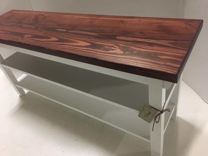 Tv Stand Bench 42 Inch Increased Height With Two Shelves In Your Choice Of Color