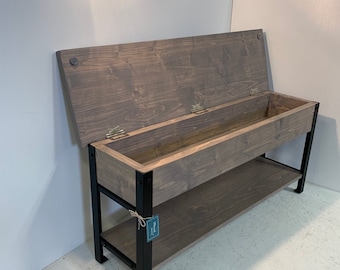 36 Inch Storage Bench with Steel Legs In Your Choice Of Color