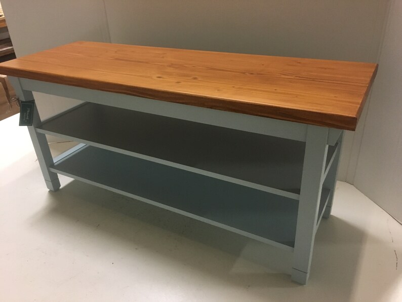 Tv Stand Bench 38 Inch With Two Shelves In Your Choice Of Image 0