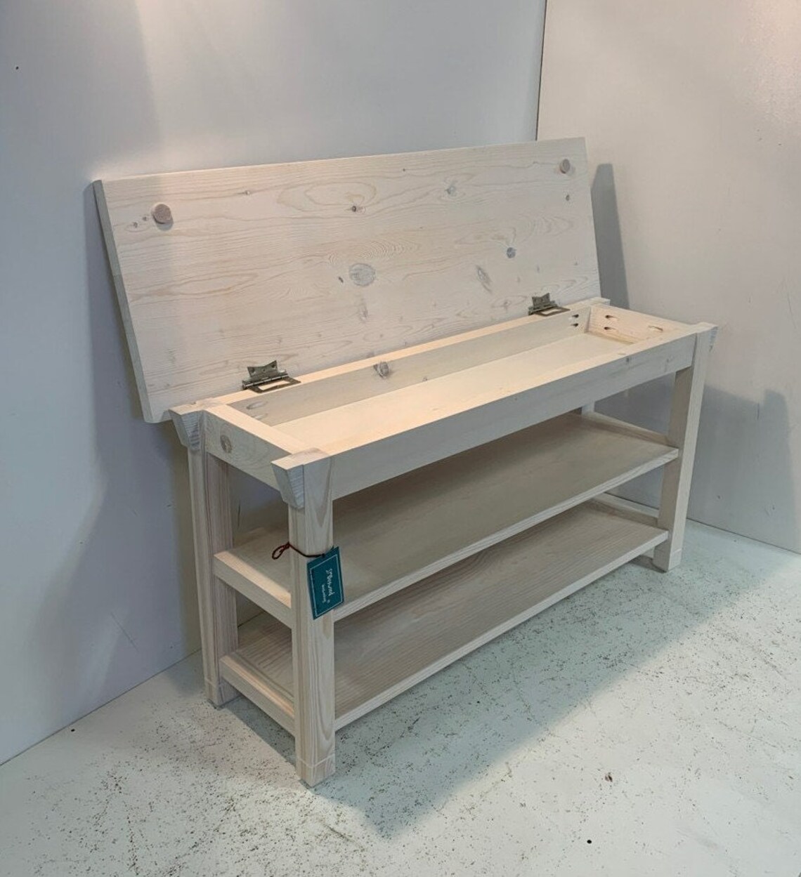 32 Inch Two Shelf Storage Bench in Your Choice of Color Etsy