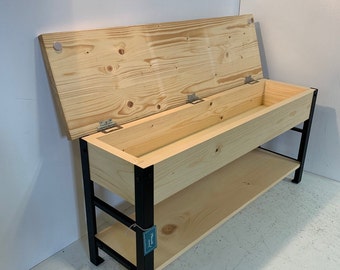 42 Inch Storage Bench with Steel Legs In Your Choice Of Color