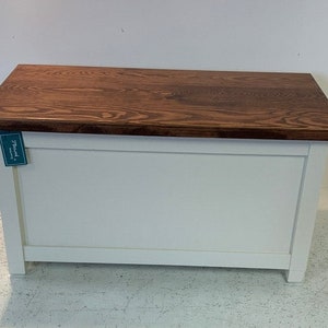 36" Wood Storage Box Closed Sides and Hinged Seat In Your Choice Of Color