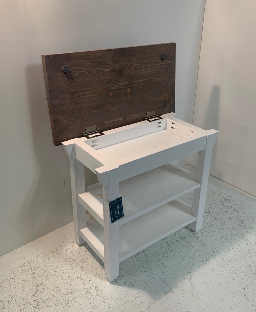 24 Inch Two Shelf Storage Bench in Your Choice of Color Etsy