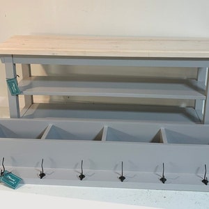 40 Inch Two Shelf Bench and Matching Coat Rack Cubbies In Your Choice of Colors