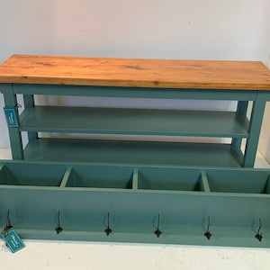 46 Inch Two Shelf Bench and Coat Rack Cubbies In Your Choice Of Color