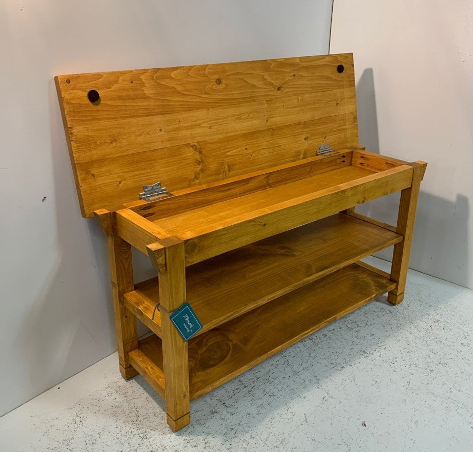 40 Inch Two Shelf Storage Bench in Your Choice of Color Etsy