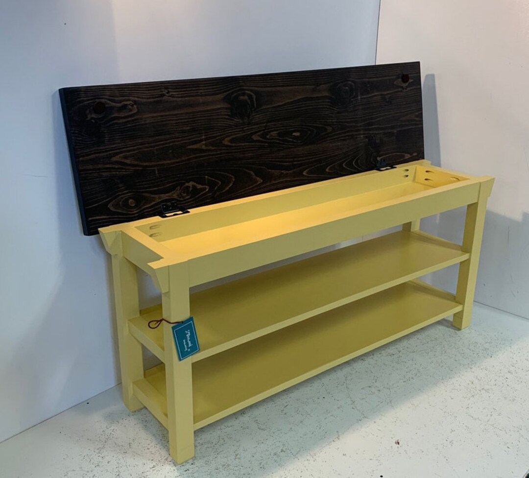 44 Inch Two Shelf Storage Bench in Your Choice of Color Etsy