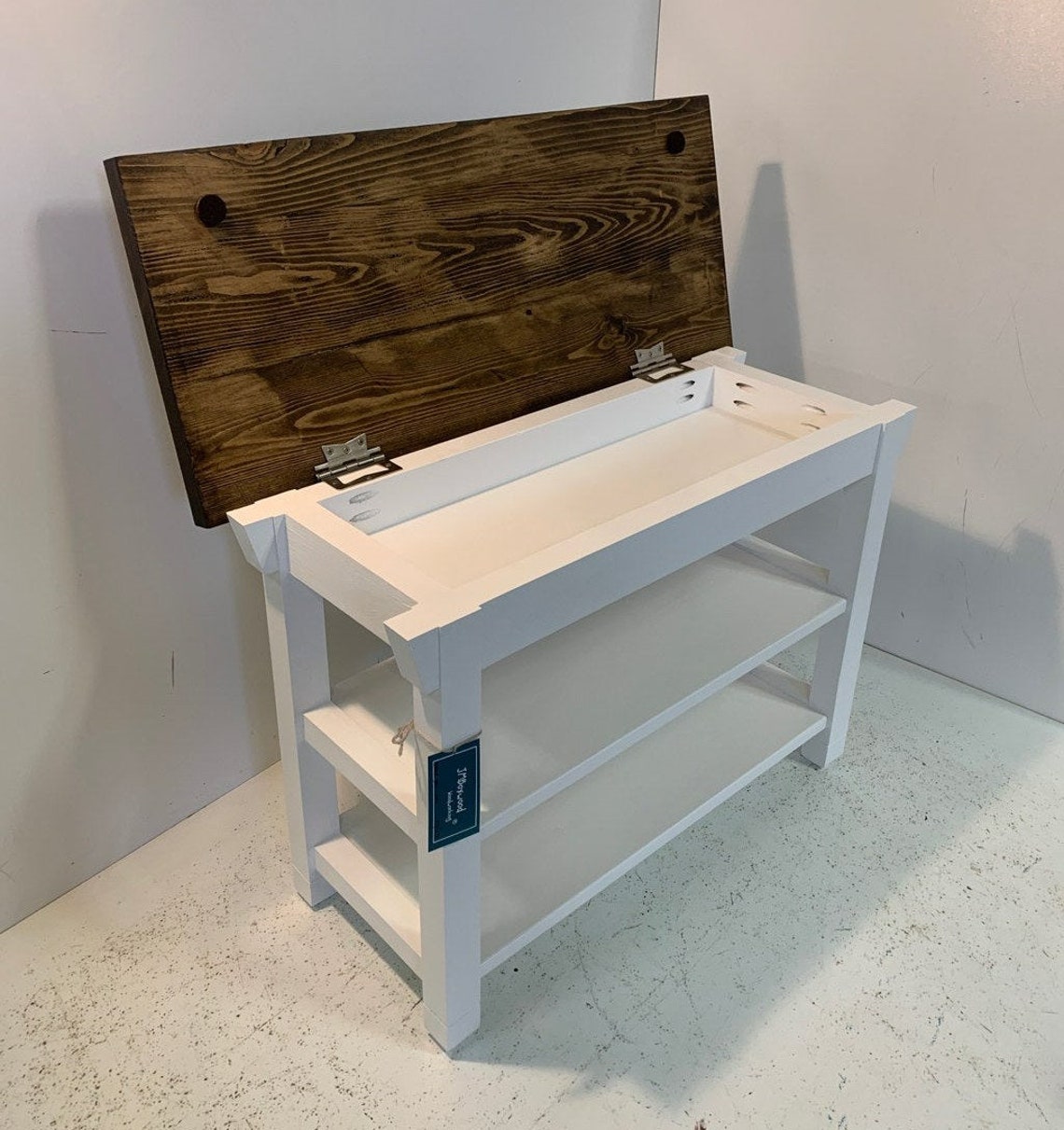 36 Inch Two Shelf Storage Bench in Your Choice of Color Etsy