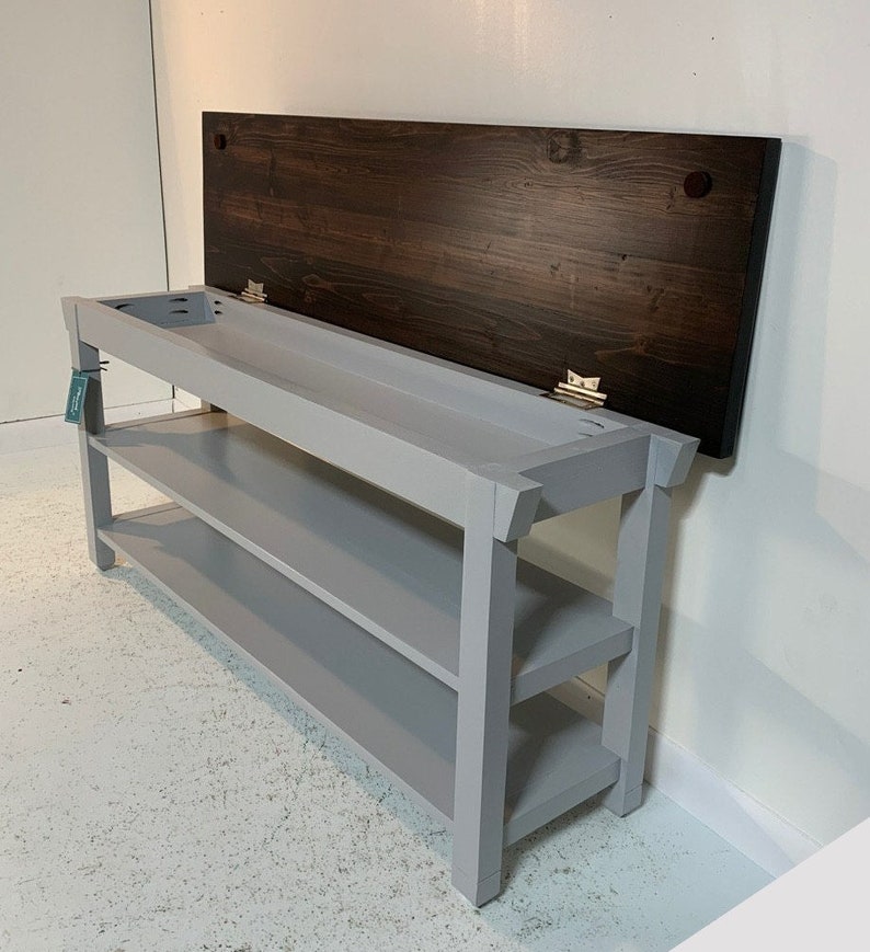 46 Inch Two Shelf Storage Bench in Your Choice of Color Etsy