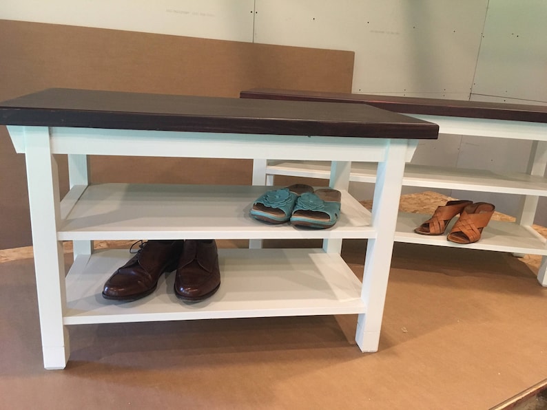 Hallway Entryway Foyer Storage Bench 30 Inch With Two Shoe Etsy