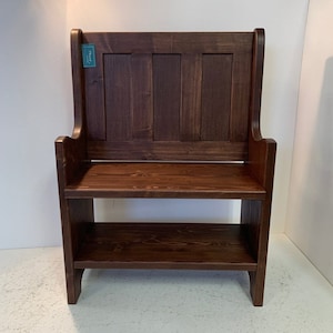 30 Inch Pew with Lower Shelf  In You Choice of Colors