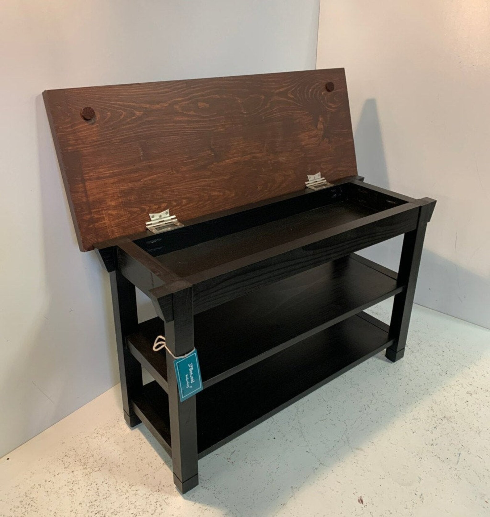 32 Inch Two Shelf Storage Bench in Your Choice of Color Etsy