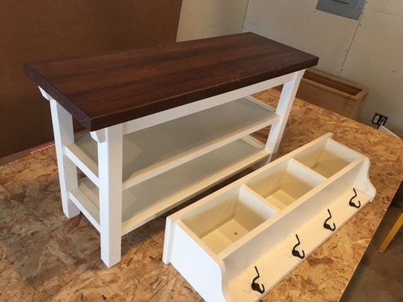 Hallway Mud Room Foyer Bench 32 Inch With Two Shoe Shelves And Etsy