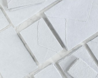 Fog Envelopes 10 pack Ungummed Handmade Cotton Paper Deckle Edge Rag Invitation 150gsm