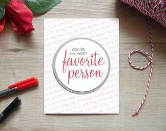 Love Card | Valentine’s Day Card, You're My Most Favorite Person, Scripture Card, Anniversary Card, Card For Her, Card For Him