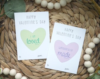 Cartes numériques de la Saint-Valentin | Cartes de Saint-Valentin en vers, cartes de Saint-Valentin en classe, cartes de Saint-Valentin pour enfants, ensemble de 5 cartes, téléchargement instantané