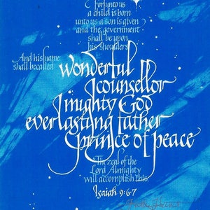 Isaia 9:6 Carte o stampe di calligrafia religiosa