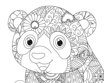 panda coloring page etsy